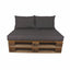 Palletkussens set plof Antraciet - zit en rug