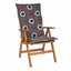 Tex Style tuinkussen hoge rug 123x50x8cm katoen - Must