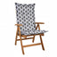 Tex Style tuinkussen hoge rug 123x50x8cm polyester - Sylvia Antraciet