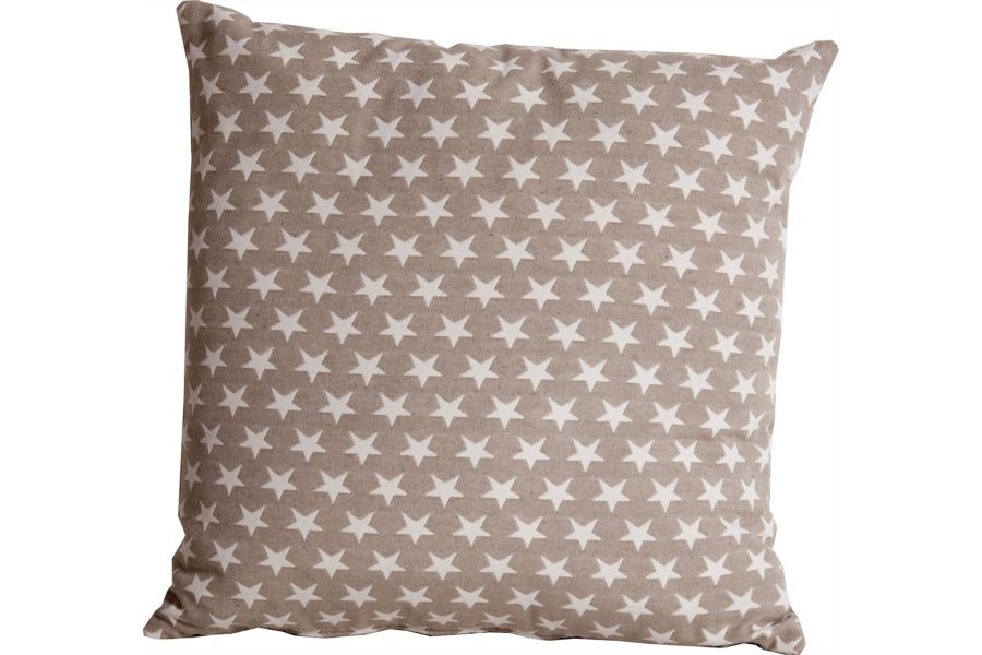 Sierkussen Taupe ster wit