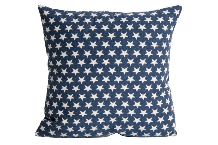 Sierkussen blauw ster wit