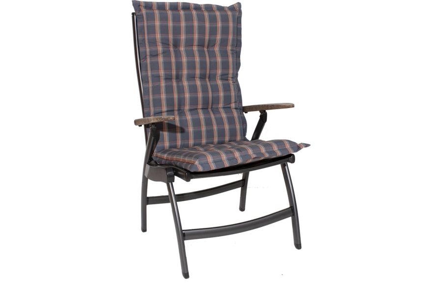 Tuinkussen Hoge Rug Dralon Olga Grijs 8 cm dik