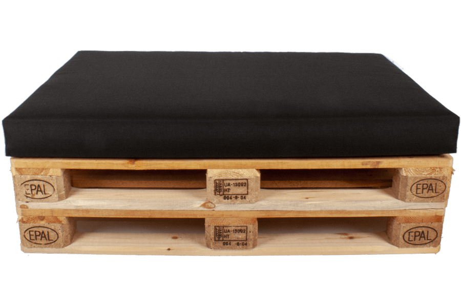 Tex Style Palletkussen Strak zit - 120 x 80 x 10 cm - Olefin - Uni Zwart 2501