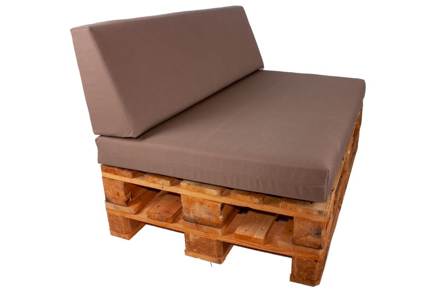 Palletkussens set strak Taupe - 1x zit + 1 x rug
