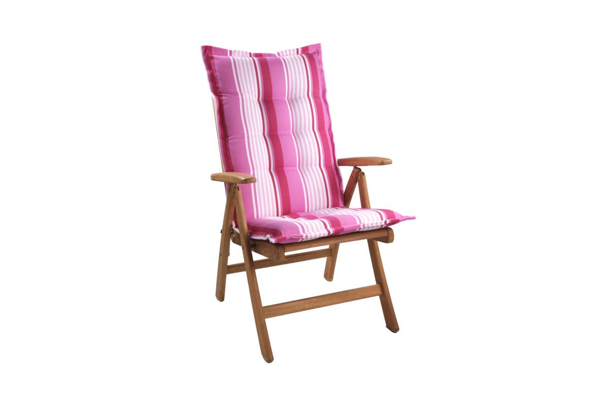 Tuinkussen Hoge Rug LAATSTE 2 Manisse Roze 8 cm dik