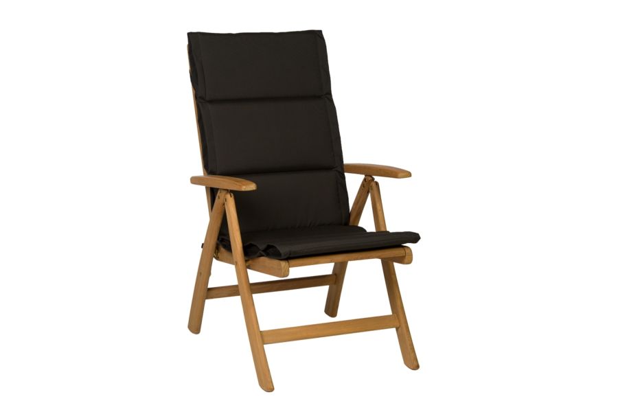Tuinkussen Hoge Rug dun Forza Steenkool Olefin 2700 4 cm dik