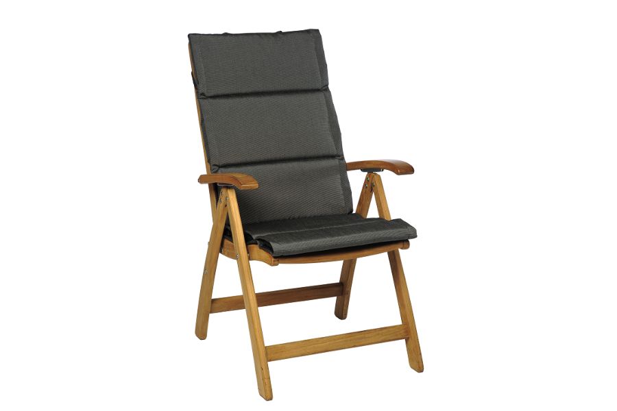Tuinkussen Hoge Rug dun Forza Zwart gem Olefin 8514 4 cm dik