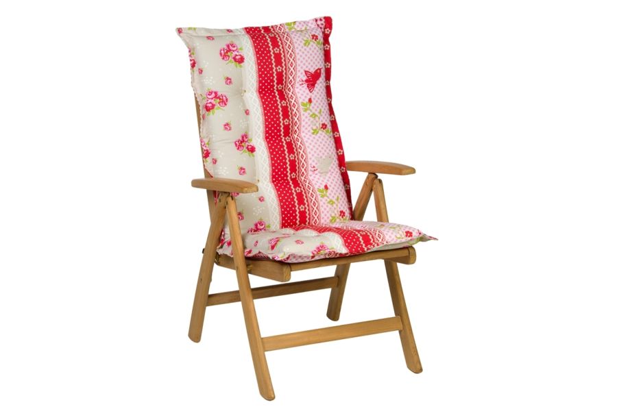 Tuinkussen Hoge Rug Sara Rood 8 cm dik