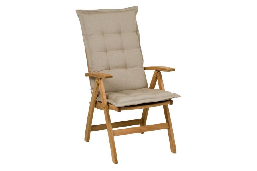 Tuinkussen Hoge Rug dralon Uni Zand 8 cm dik