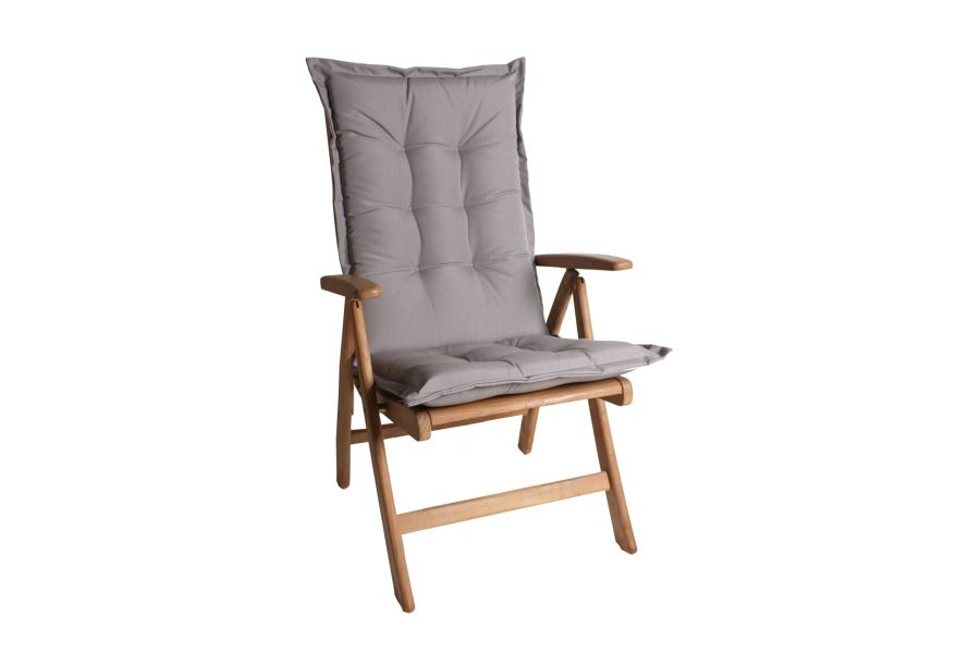Tuinkussen Hoge Rug Olefin Uni Grijs 2631 8 cm dik