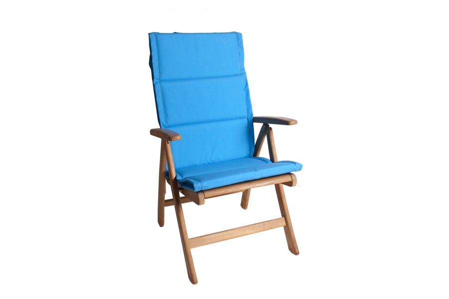 Tuinkussen Hoge rug dun Turquoise 2306 4 cm dik