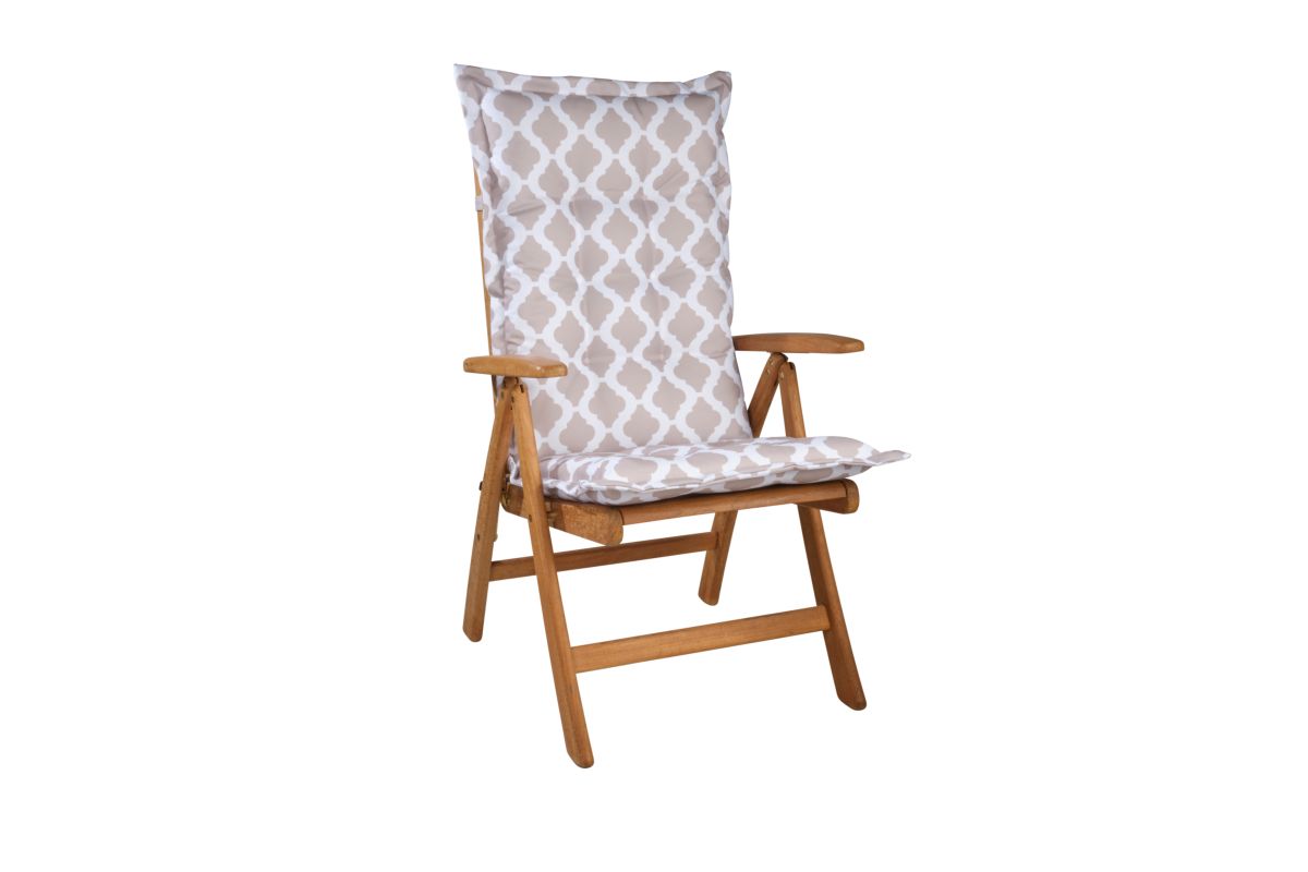 Tuinkussen Hoge Rug Sylvia Beige 8 cm dik