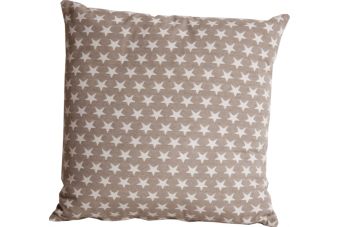 Sierkussen Taupe ster wit