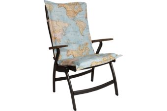 Tuinkussen Hoge Rug Wereld Kaart 8 cm dik