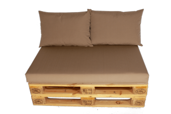 Palletkussens set plof Mokka - 1 x zit + 2 x rug