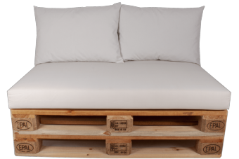 Palletkussen set plof Ecru FL - 1 x zit + 2 x rug