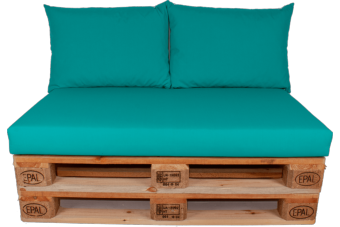 Palletkussens set plof Smaragd - 1 x zit + 2 x rug