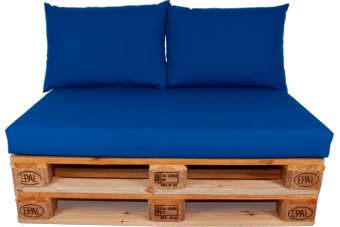 Palletkussen set plof  Kobalt - 1 x zit + 2 x rug