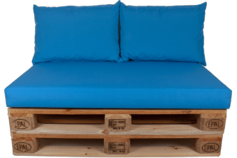 Palletkussen set plof Turquoise - 1 x zit + 2 x rug