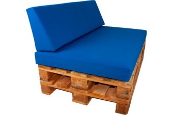 Palletkussen set strak Kobalt - 1x zit + 1 x rug