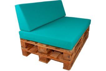Palletkussen set strak Smaragd - 1x zit + 1 x rug