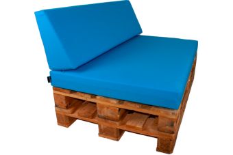 Palletkussen set strak Turquoise - 1x zit + 1 x rug