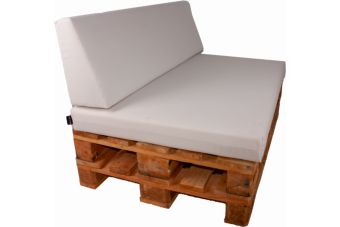 Palletkussens set strak Ecru FL - 1x zit + 1 x rug