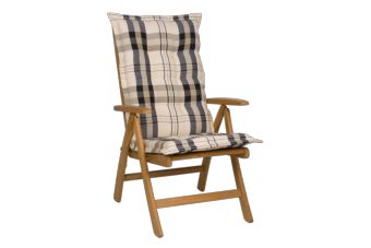 Tuinkussen Hoge Rug Dralon Mengs Ecru 8 cm dik