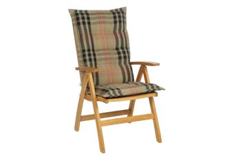Tuinkussen Hoge Rug Dralon Mengs Taupe 8 cm dik