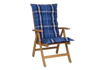 Tuinkussen Hoge Rug Dralon Mengs Blauw 8 cm dik
