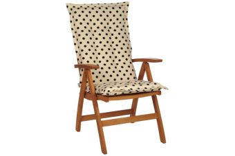 Tuinkussen Hoge Rug Stip Ecru 8 cm dik