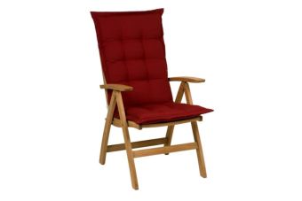 Tuinkussen Hoge Rug Dralon Uni Bordeaux 8 cm dik