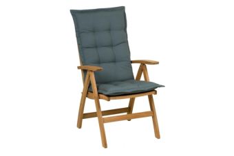 Tuinkussen Hoge Rug Dralon Uni Grijs 8 cm dik