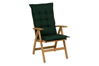 Tuinkussen Hoge Rug Dralon Uni Groen 8 cm dik