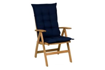 Tuinkussen Hoge Rug dralon Uni Marine 8 cm dik