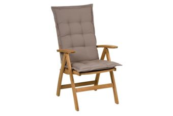 Tuinkussen Hoge Rug dralon Uni Taupe 8 cm dik