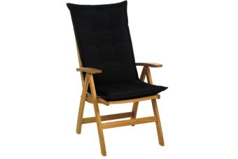 Tuinkussen Hoge Rug dralon Uni Zwart 8 cm dik