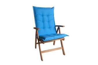 Tuinkussen Hoge Rug Olefin Turquoise 2306 8 cm dik