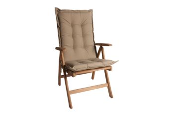 Tuinkussen Hoge Rug Olefin Taupe 2709 8 cm dik