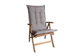 Tuinkussen Hoge Rug Olefin Uni Grijs 2631 8 cm dik