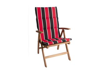 Tuinkussen Hoge Rug dun Luca Rood 4 cm dik