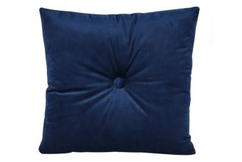 Sierkussen Velvet Navy met knoop