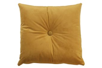 Sierkussen Velvet Ocre met knoop
