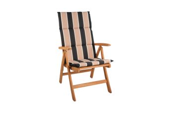 Tuinkussen Hoge rug dun Luca beige 4 cm dik